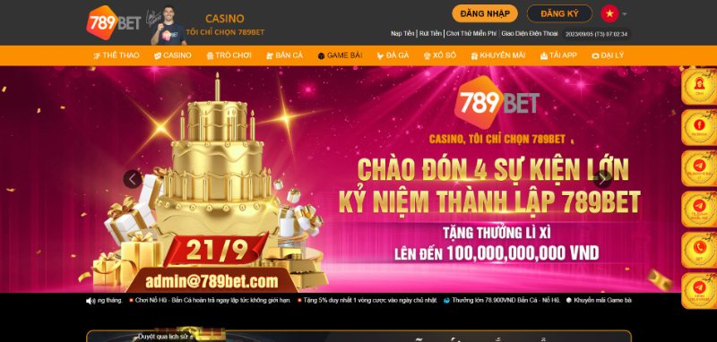 Giao diện 789BET mang phong cách chuyên nghiệp