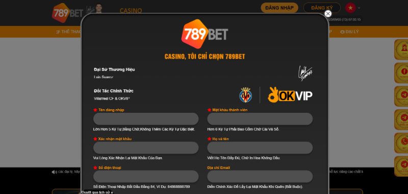 Cách cho tân thủ đăng ký làm thành viên 789BET