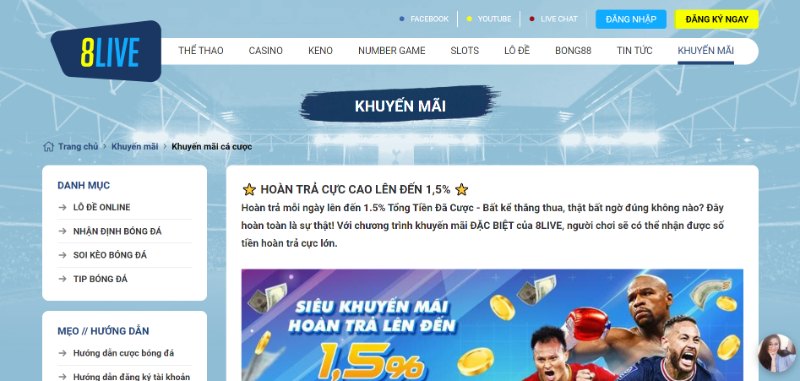 Gói khuyến mãi 8LIVE không thể bỏ lỡ khi tham gia