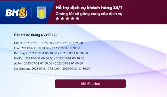 Thông tin liên hệ tư vấn tại nhà cái BK8