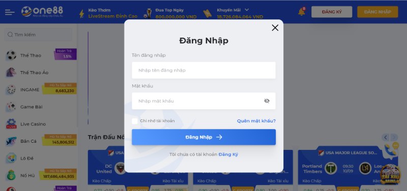 Cách thức đăng nhập ONE88