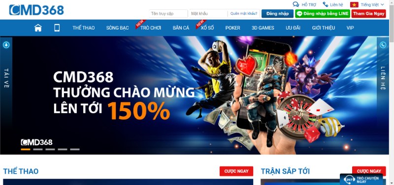 Đến đúng website đăng ký CMD368