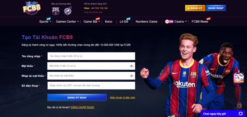 Quy trình đăng ký thành viên FCB8