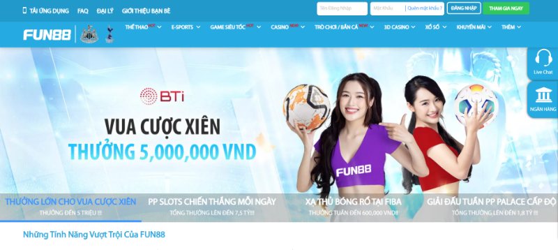 Thông tin đánh giá tổng quát về trang FUN88