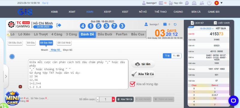 Sảnh chơi XSMN