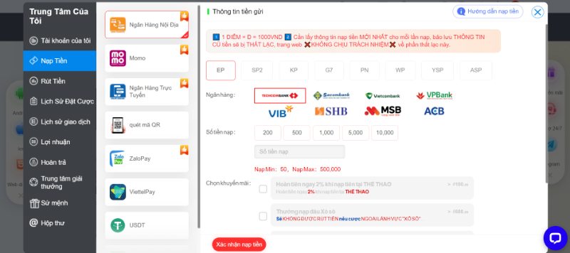 Hướng dẫn nạp tiền Gi8 tránh gián đoạn cá cược