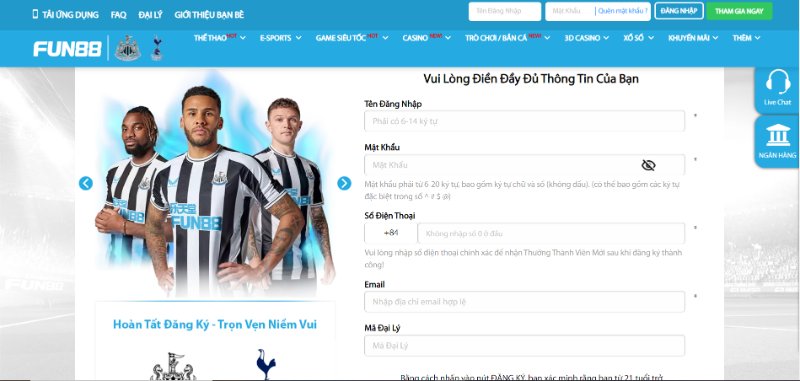 Hướng dẫn đăng ký FUN88 chuẩn không cần chỉnh 