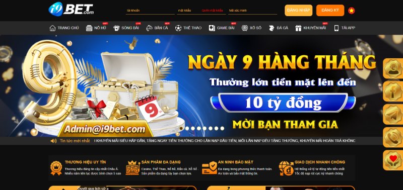 i9Bet thiết kế giao diện trực quan