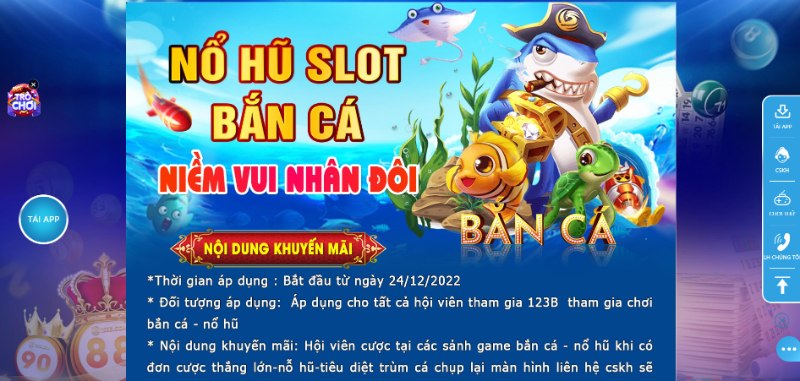 Khuyến mãi 123B nổ hũ/bắn cá - Niềm vui nhân đôi