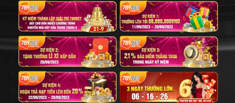 Khuyến mãi 789BET kỷ niệm thành lập nhà cái