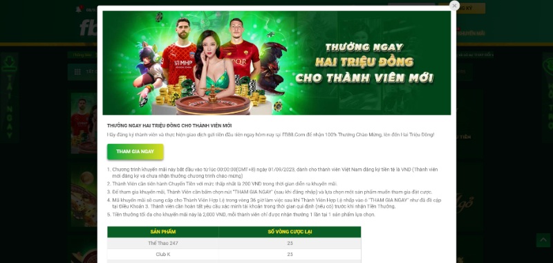 Thách thức trực tuyến CASINO nhận thưởng lên đến 2 triệu 588 VND