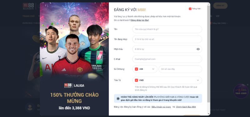 Chỉ dẫn tân thủ cách mở tài khoản M88 nhanh chóng