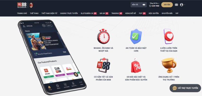 Tải app M88 về chơi cá cược siêu tiện lợi 