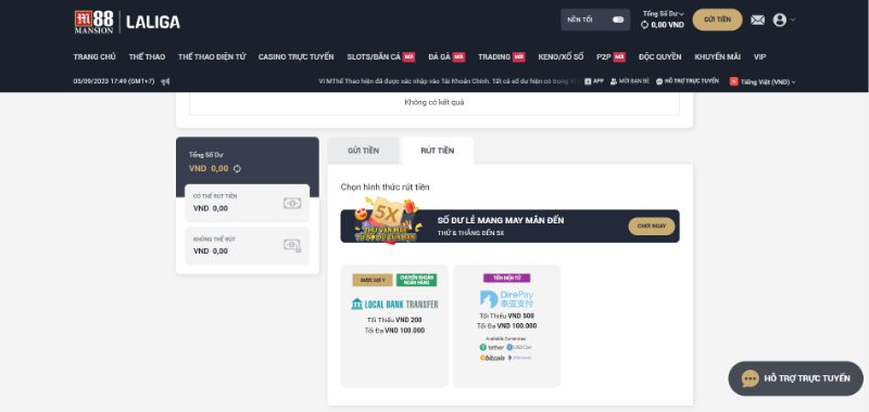 Rút tiền siêu tốc không sợ lỗi tại nhà cái 