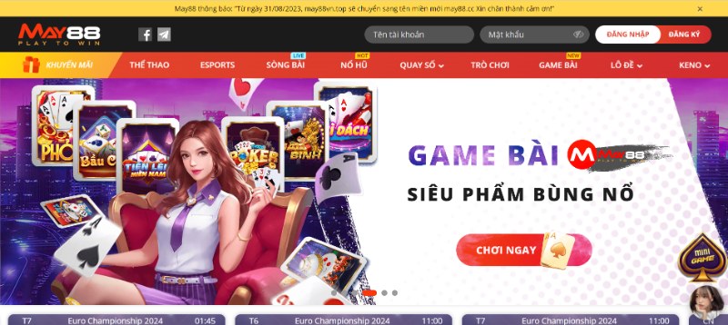 Giao diện nổi bật của MAY88