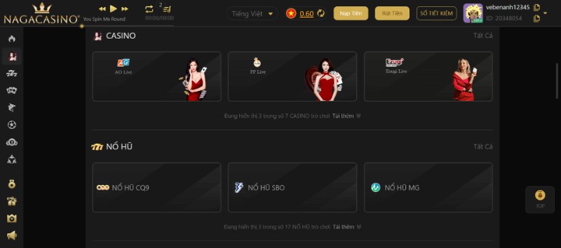Sản phẩm cá cược phong phú