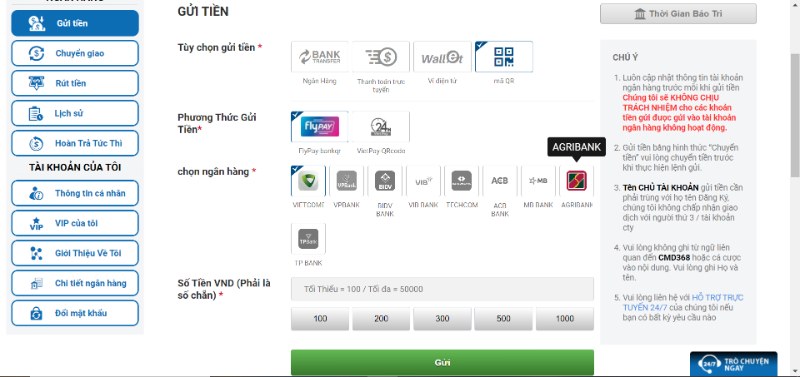 Nạp tiền CMD368 QR code