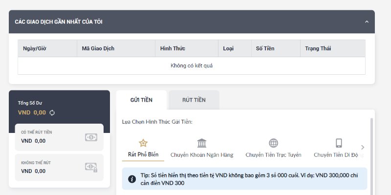 Những hình thức nạp tiền M88