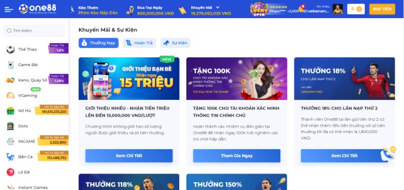 Các chương trình ưu đãi siêu hấp dẫn tại One88
