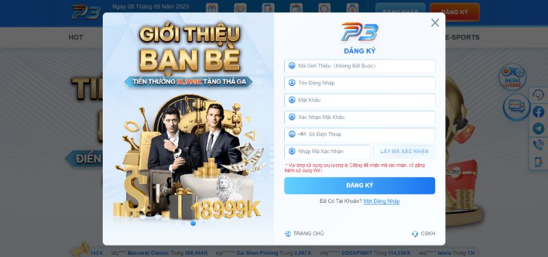Đăng ký P3 làm thành viên chính thức