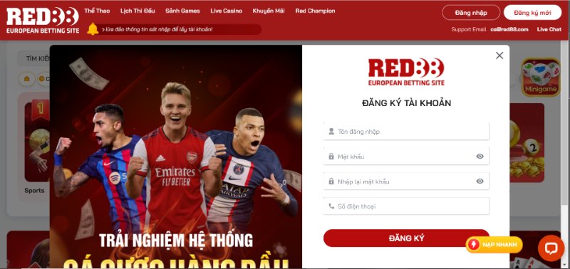 Đăng ký RED88 cực nhanh không lỗi với 5 bước