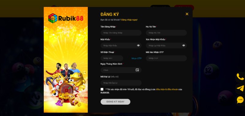 Hướng dẫn đăng ký tài khoản Rubik88