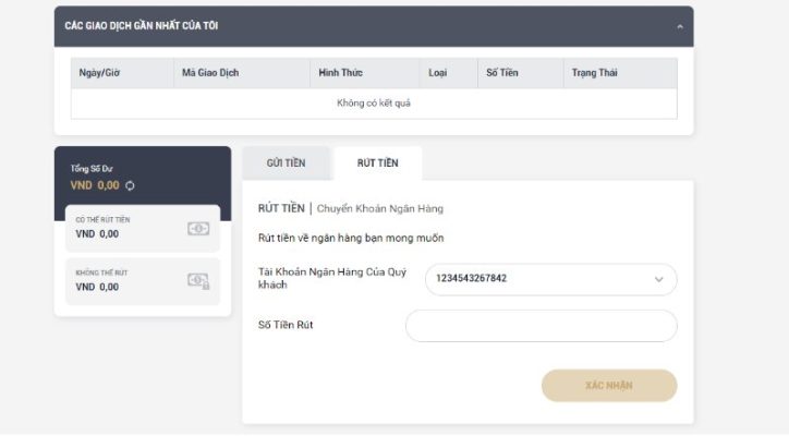Rút tiền M88 qua ngân hàng