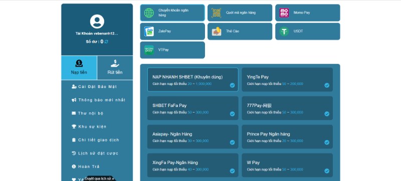 Các bước nạp tiền SHBET đảm bảo thành công