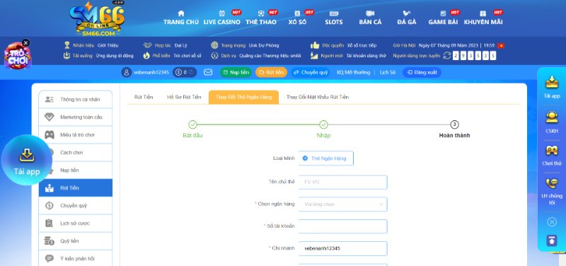 Hướng dẫn rút tiền SM66 đảm bảo thành công ngay