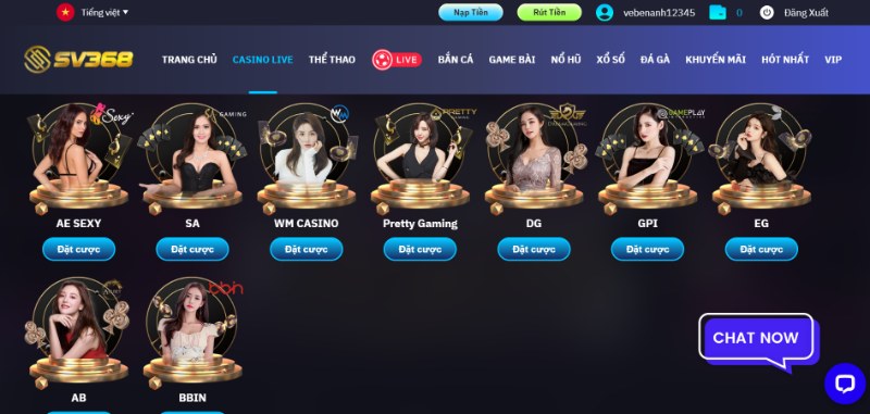 Sảnh casino SV368
