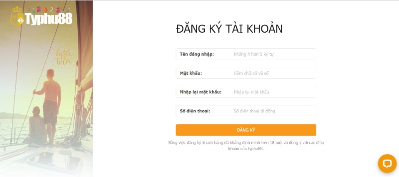 Hướng dẫn đăng ký tài khoản TYPHU88