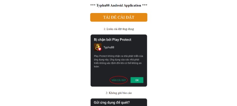 Hướng dẫn tải app TYPHU88 nhanh chóng